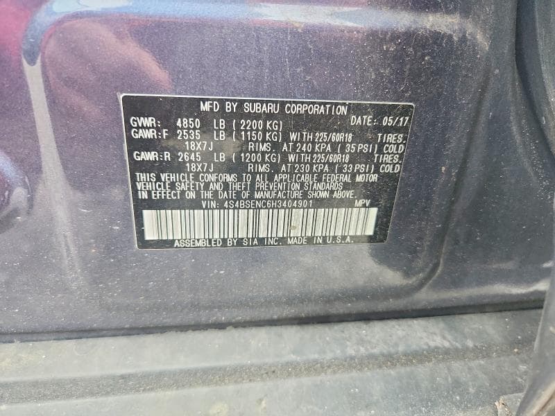 2017 SUBARU OUTBACK 3.6R LIMITED 13