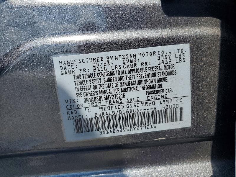 2021 NISSAN SENTRA S 13
