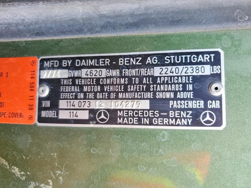 1975 MERCEDES-BENZ C-CLASS C280 LUXURY 12