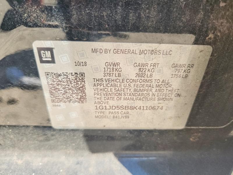 2019 CHEVROLET SONIC LT 12