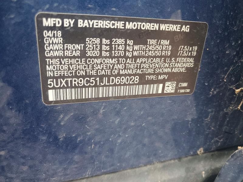 2018 BMW X3 XDRIVE30I 13