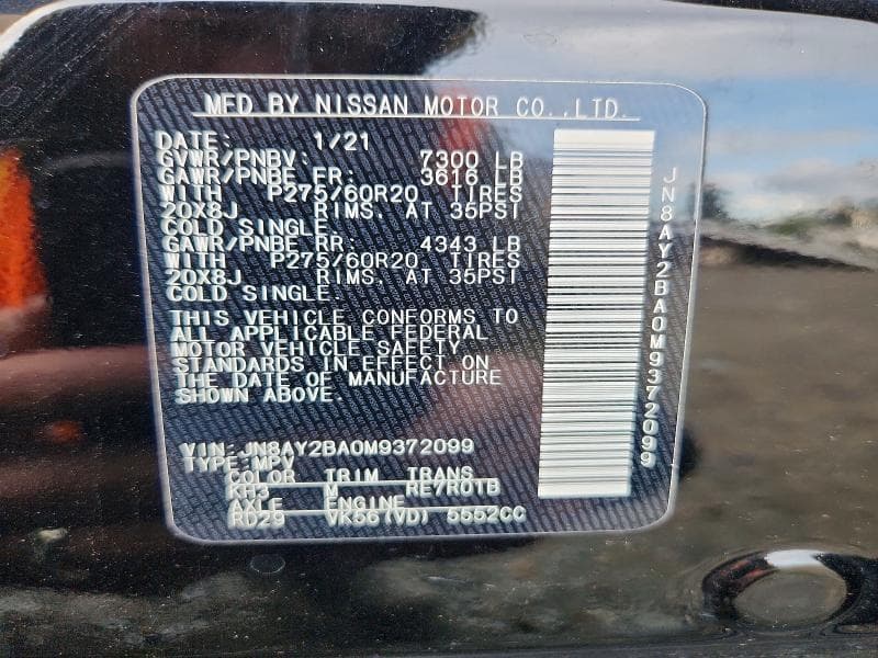 2021 NISSAN ARMADA SL 13