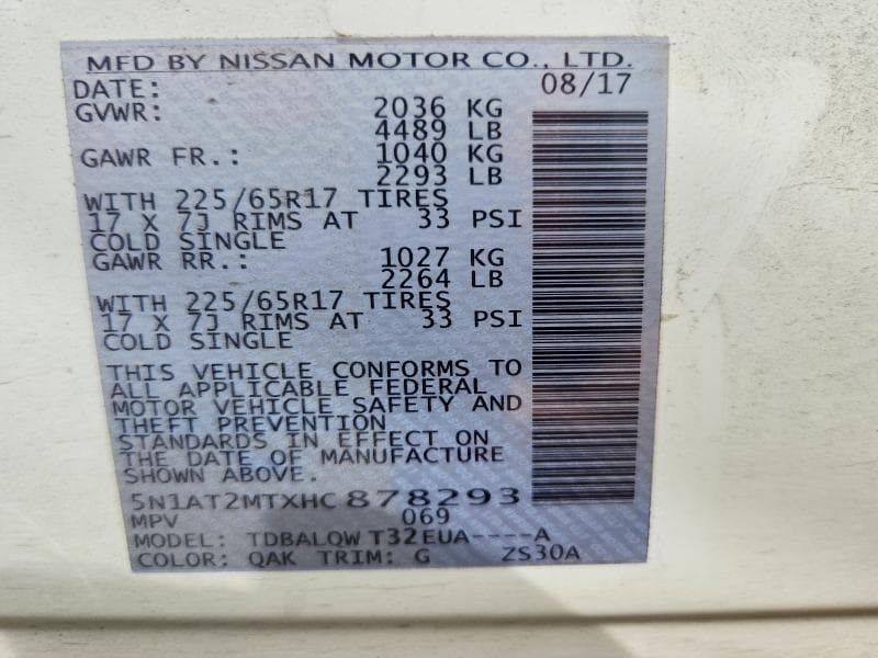 2017 NISSAN ROGUE SV 13