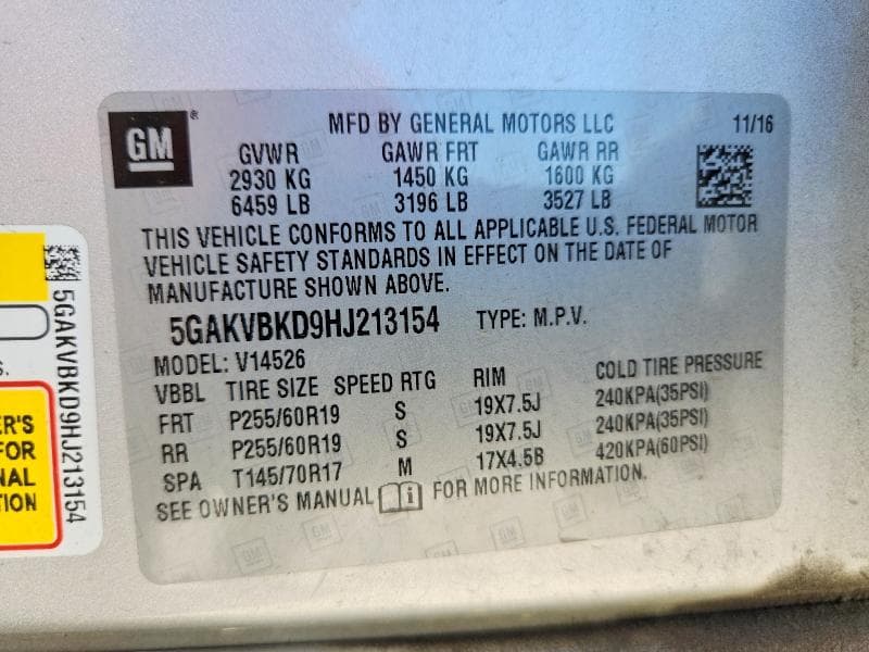 2017 BUICK ENCLAVE 13