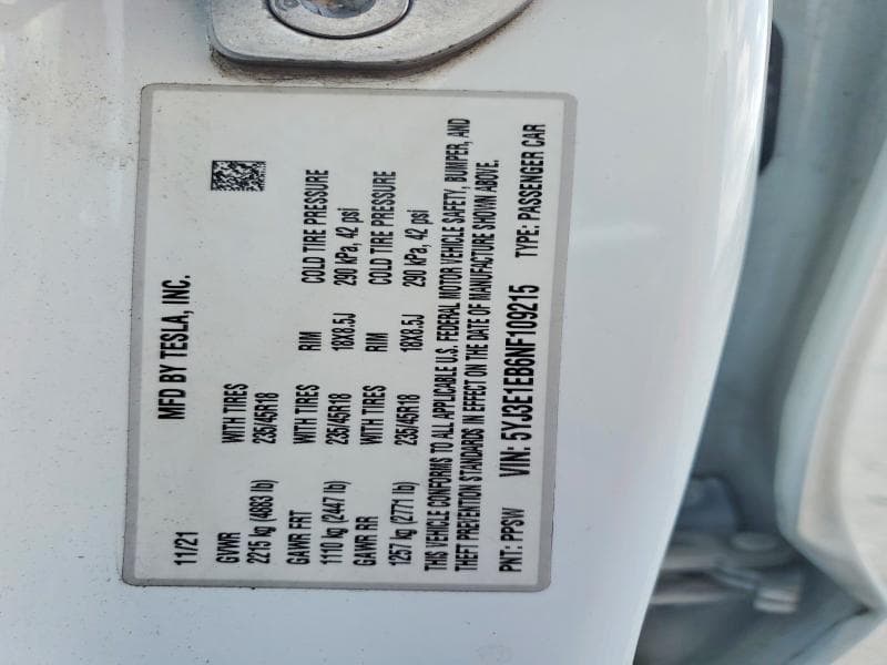 2022 TESLA MODEL 3 13
