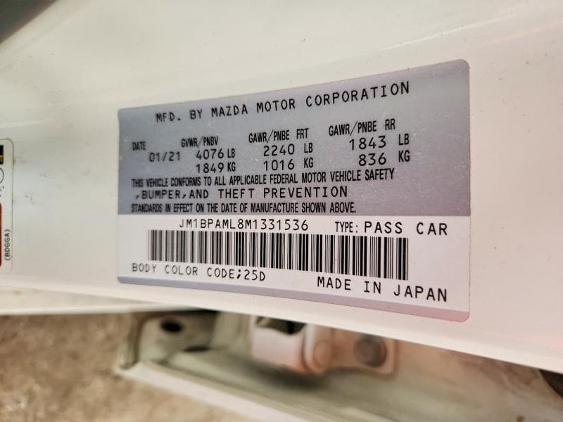 2021 MAZDA 3 PREMIUM 12