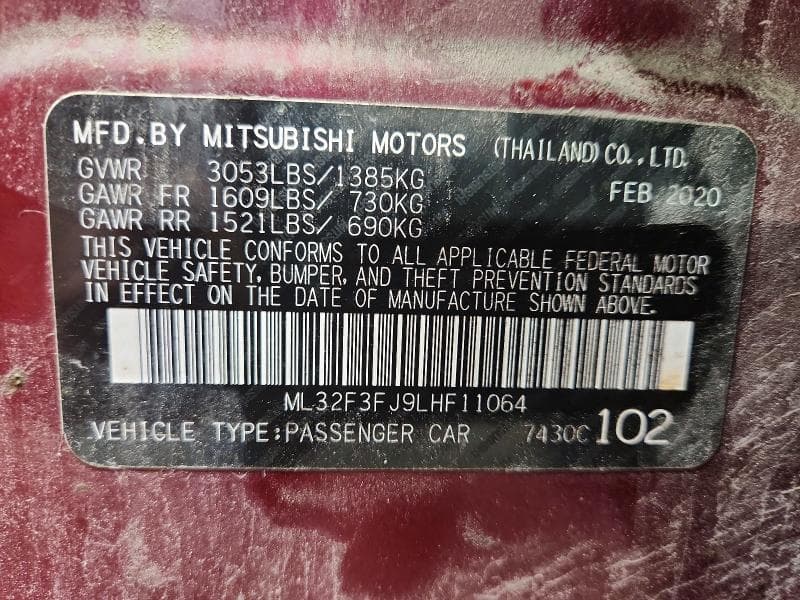 2020 MITSUBISHI MIRAGE G4 ES 12