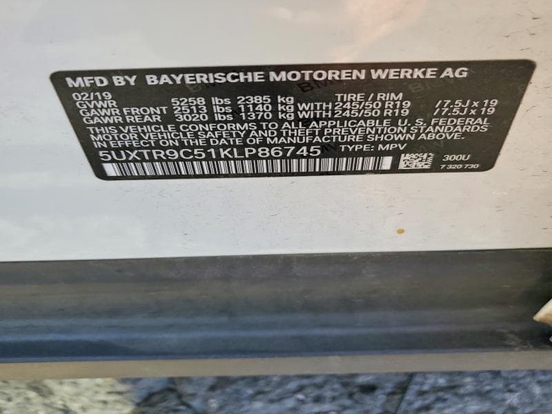 2019 BMW X3 XDRIVE30I 13