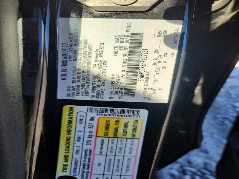2017 FORD FUSION S 12