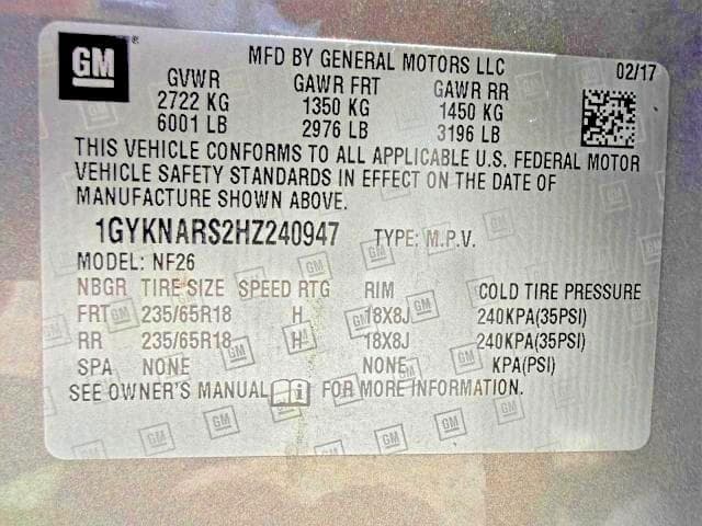 2017 CADILLAC XT5 15