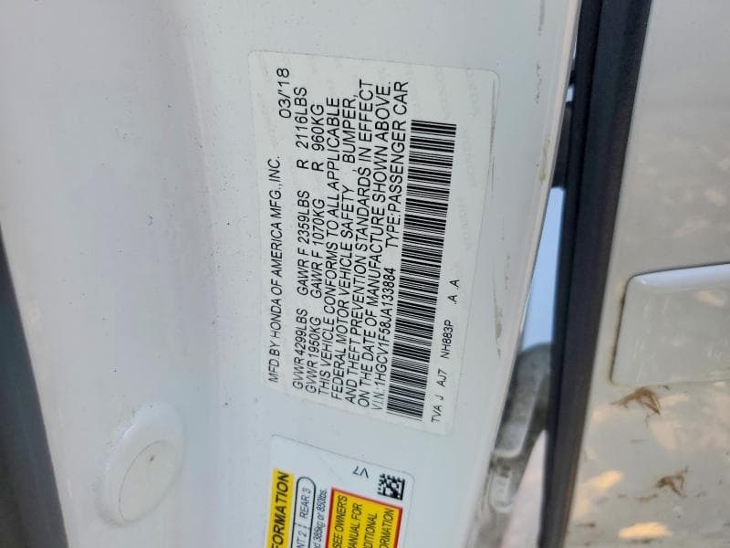 2018 HONDA ACCORD EXL 12