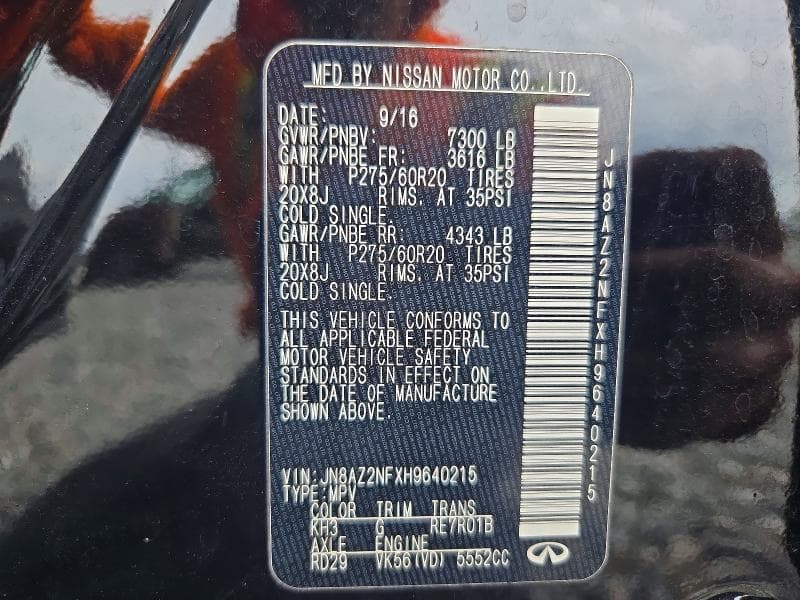 2017 INFINITI QX80 BASE 13