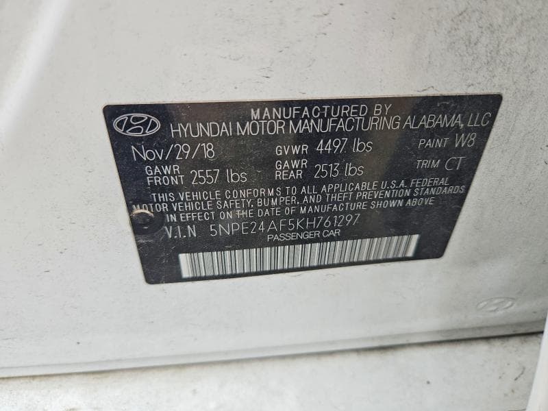 2019 HYUNDAI SONATA SE 12