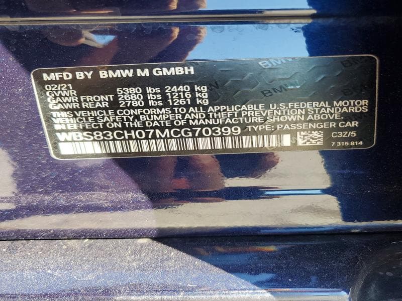 2021 BMW M5 M5 COMPETITION 12