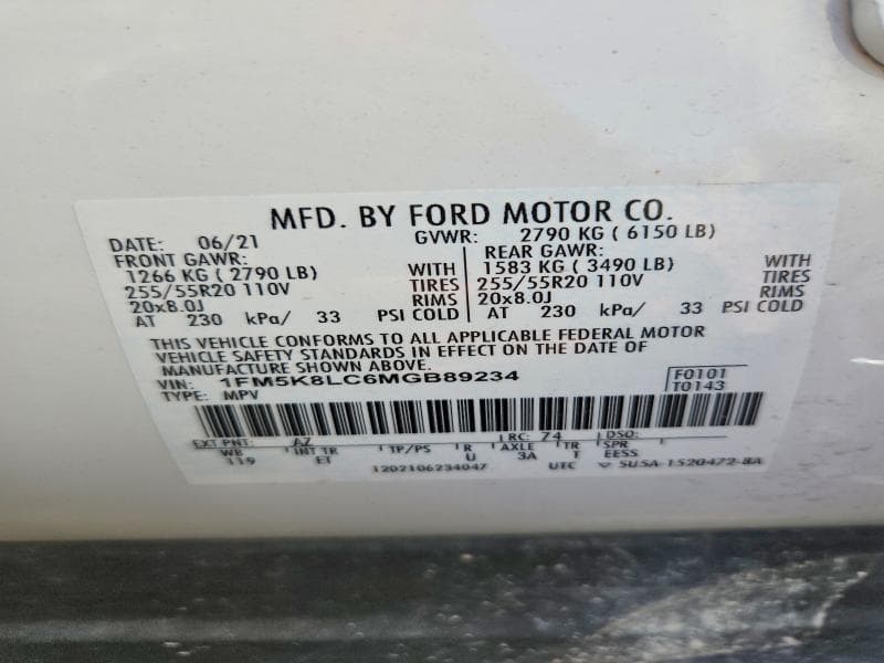 2021 FORD EXPLORER KING RANCH 14