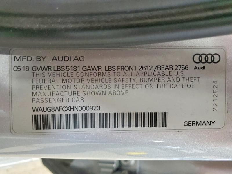 2017 AUDI A6 PREMIUM PLUS 12