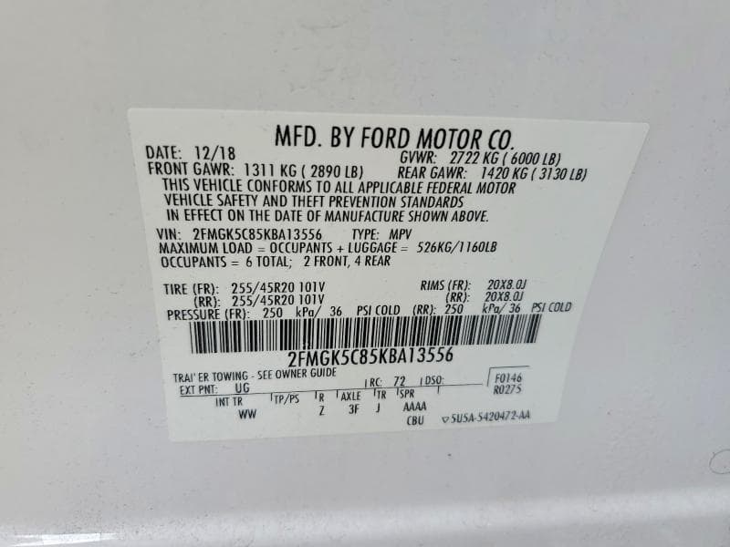 2019 FORD FLEX SEL 14