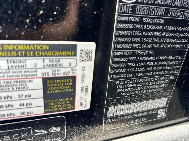2020 LAND ROVER RANGE ROVER SPORT P525 HSE 10