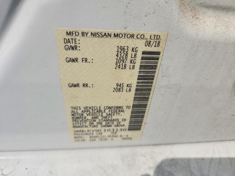 2019 NISSAN ALTIMA SR 12