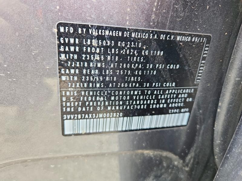 2018 VOLKSWAGEN TIGUAN SE 13