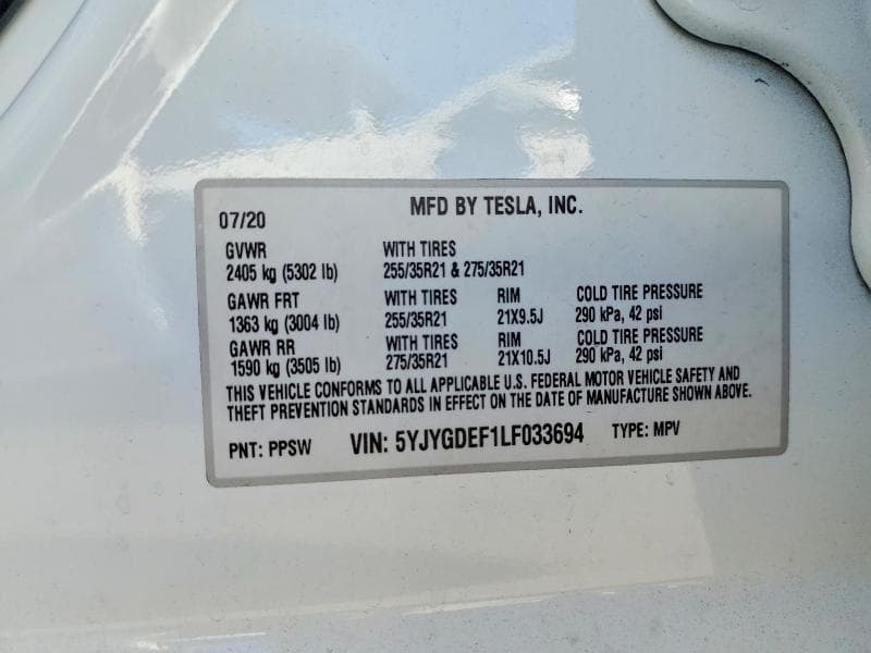 2020 TESLA MODEL Y 13