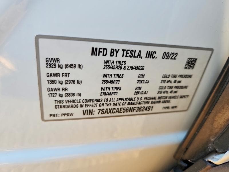 2022 TESLA MODEL X 13