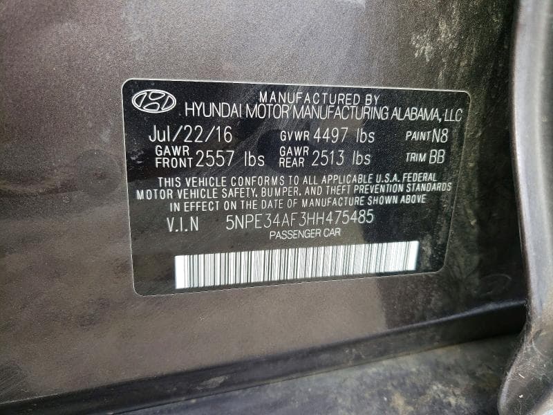 2017 HYUNDAI SONATA SPORT 12