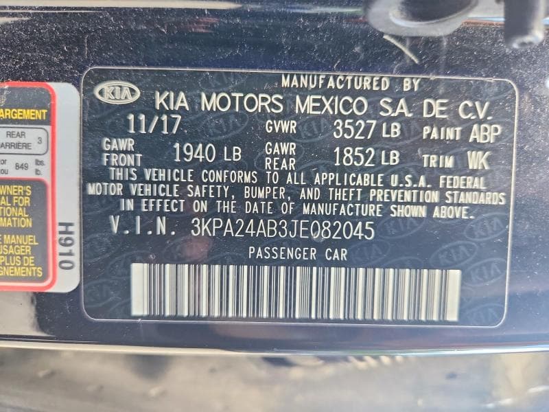 2018 KIA RIO LX 12