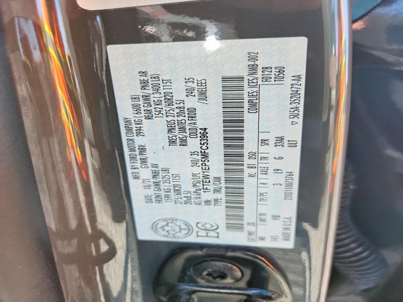 2021 FORD F150 SUPERCREW 12