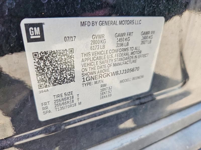 2018 CHEVROLET TRAVERSE LT 13