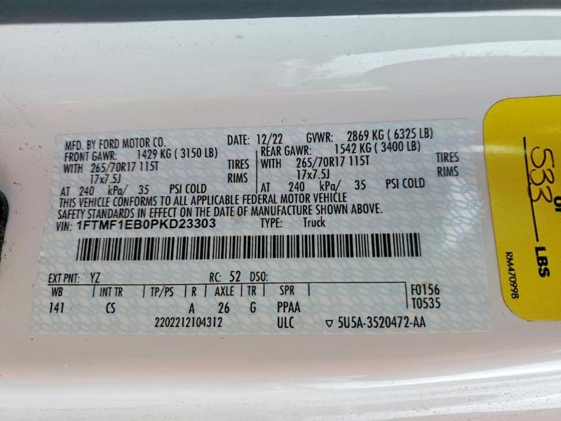 2023 FORD F150 XL 12