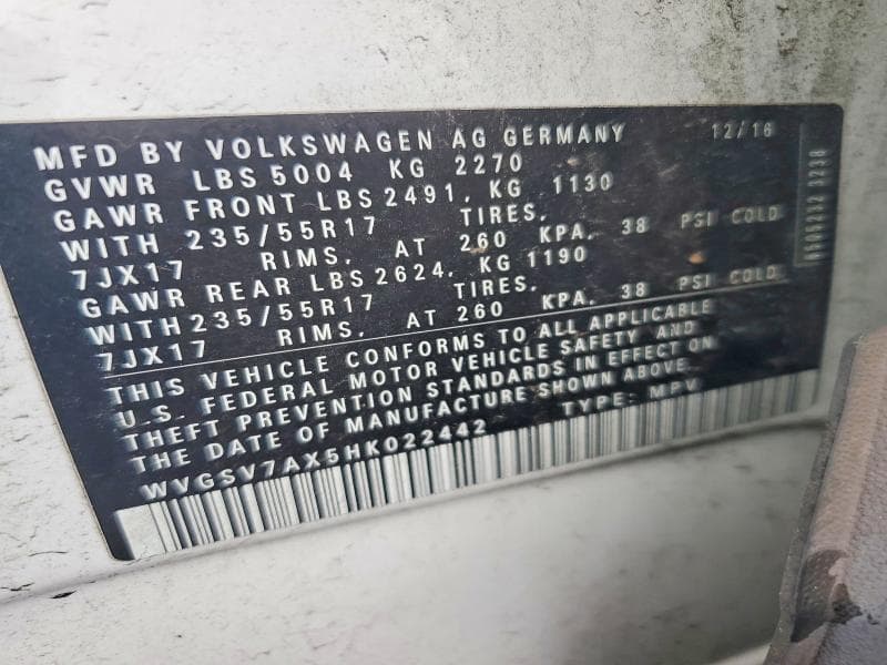 2017 VOLKSWAGEN TIGUAN WOLFSBURG 12