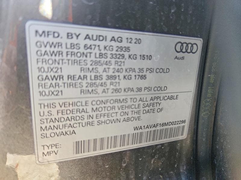 2021 AUDI Q8 PREMIUM 13