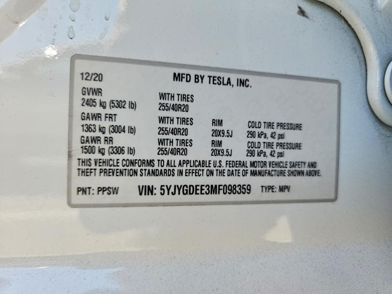 2021 TESLA MODEL Y 12