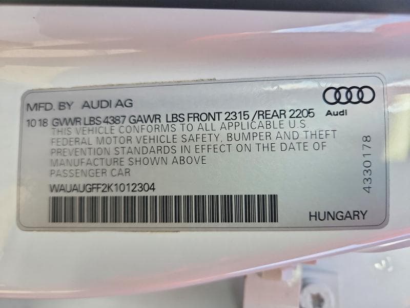 2019 AUDI A3 PREMIUM 12