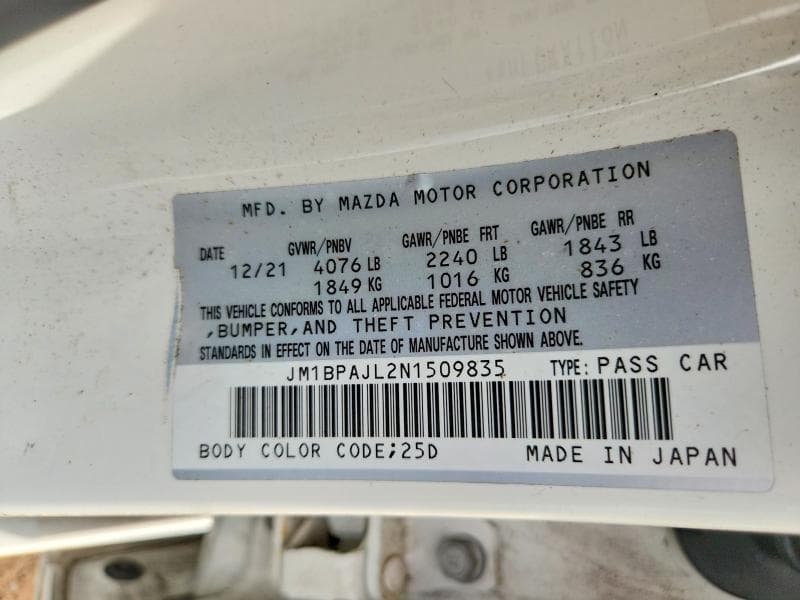 2022 MAZDA 3 12