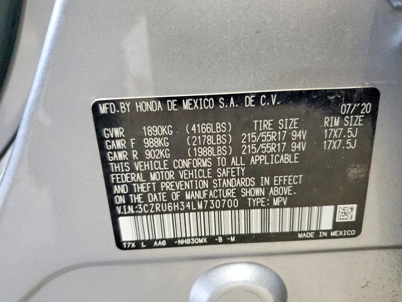 2020 HONDA HR-V LX 13