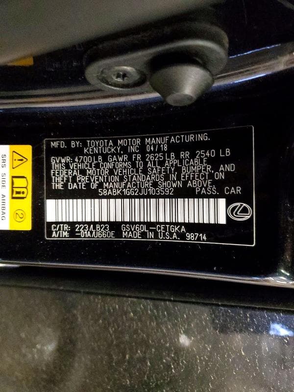2018 LEXUS ES 350 13