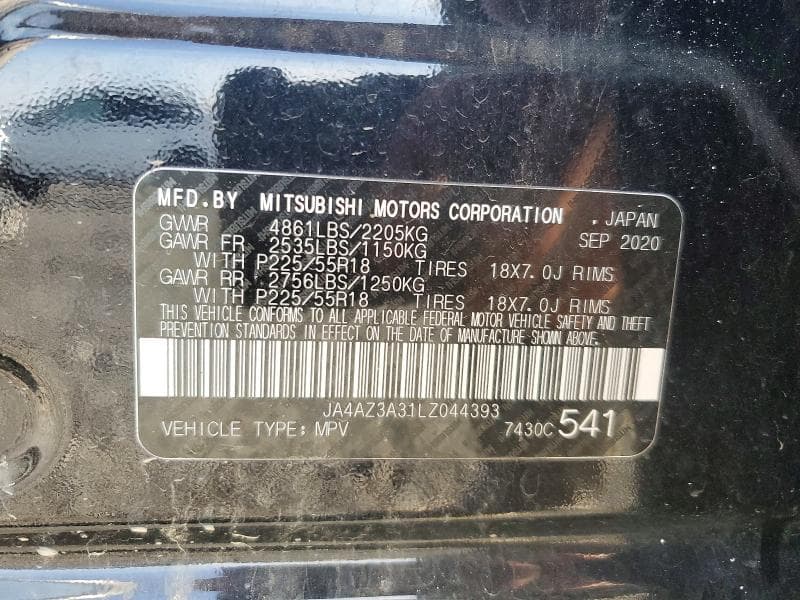 2020 MITSUBISHI OUTLANDER SE 13