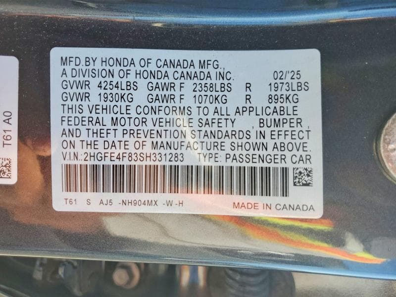 2025 HONDA CIVIC SPORT 12