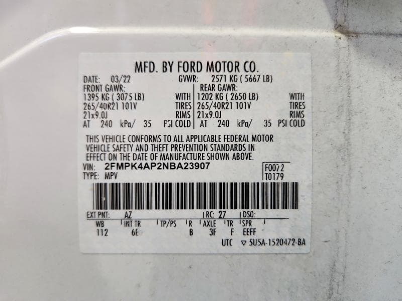 2022 FORD EDGE ST 13