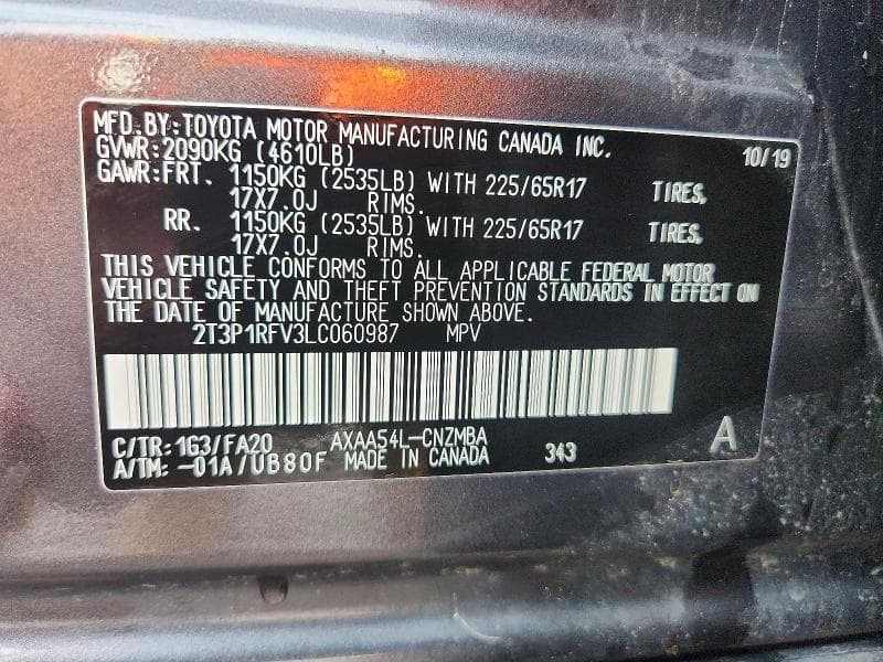 2020 TOYOTA RAV4 XLE 13