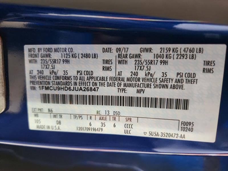 2018 FORD ESCAPE SEL 13