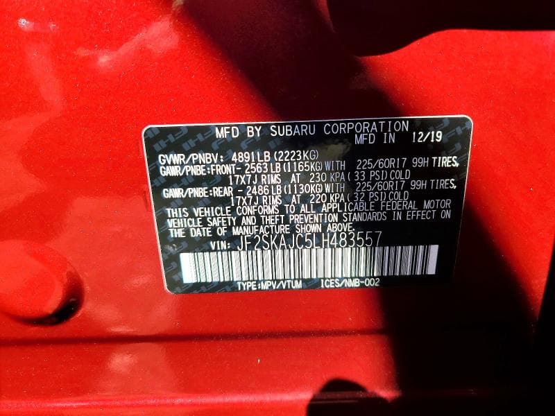 2020 SUBARU FORESTER PREMIUM 13