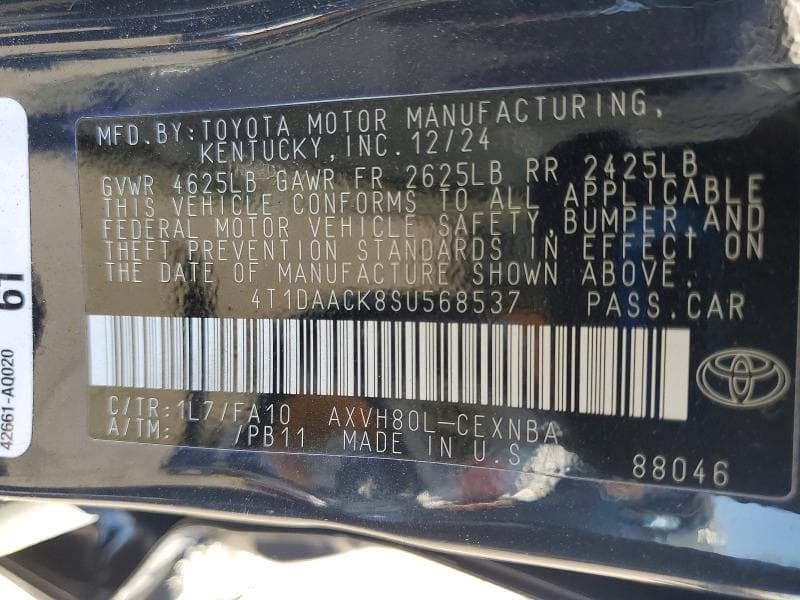 2025 TOYOTA CAMRY LE 13