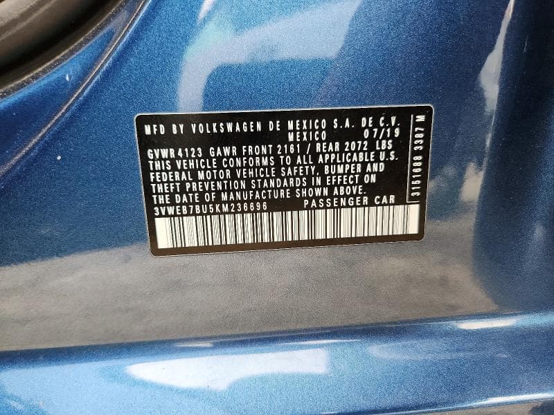 2019 VOLKSWAGEN JETTA SEL 12