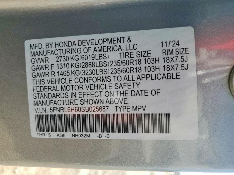 2025 HONDA ODYSSEY EXL 13