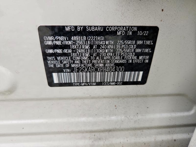2023 SUBARU FORESTER TOURING 13