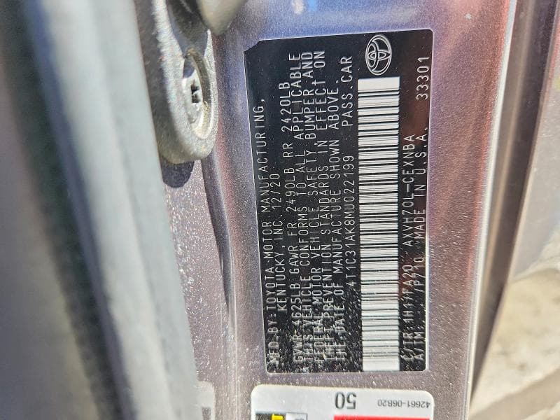 2021 TOYOTA CAMRY LE 12