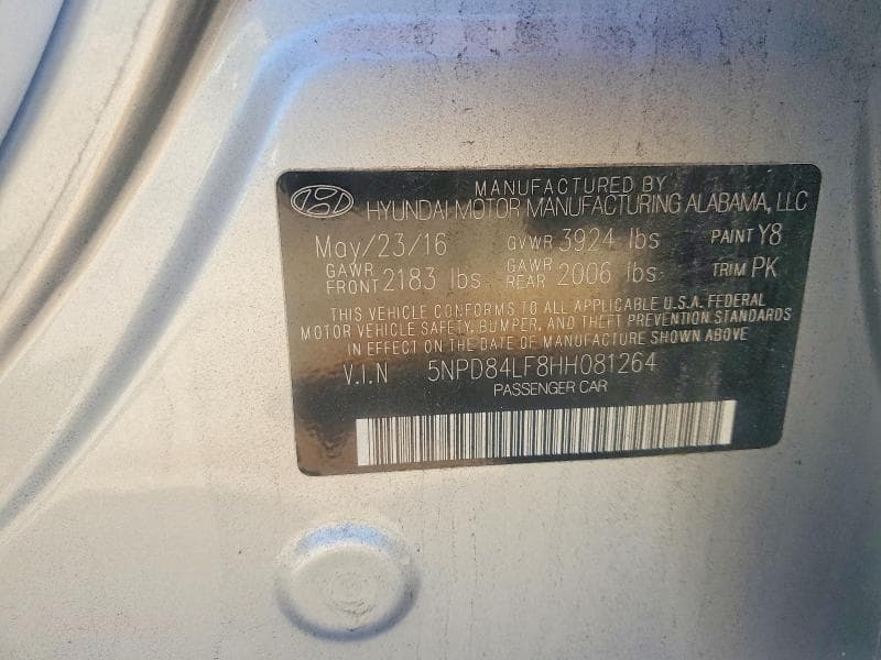 2017 HYUNDAI ELANTRA LIMITED 12